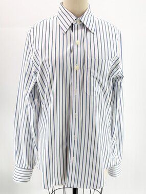 EZRA FITCH MENS S STRIPE LONG SLEEVE BUTTON FRONT DRESS SHIRT